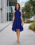 Ivy | Burgundy Halter Midi Cocktail Dress