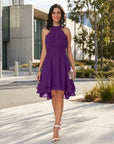Ivy | Burgundy Halter Midi Cocktail Dress