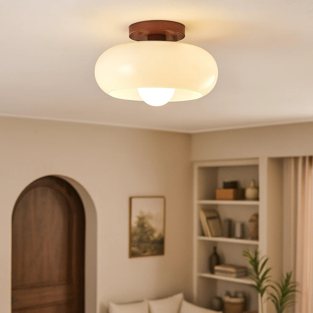Flush Mount Ceiling Light - Elegant LED Fixture for Cozy Spaces 1