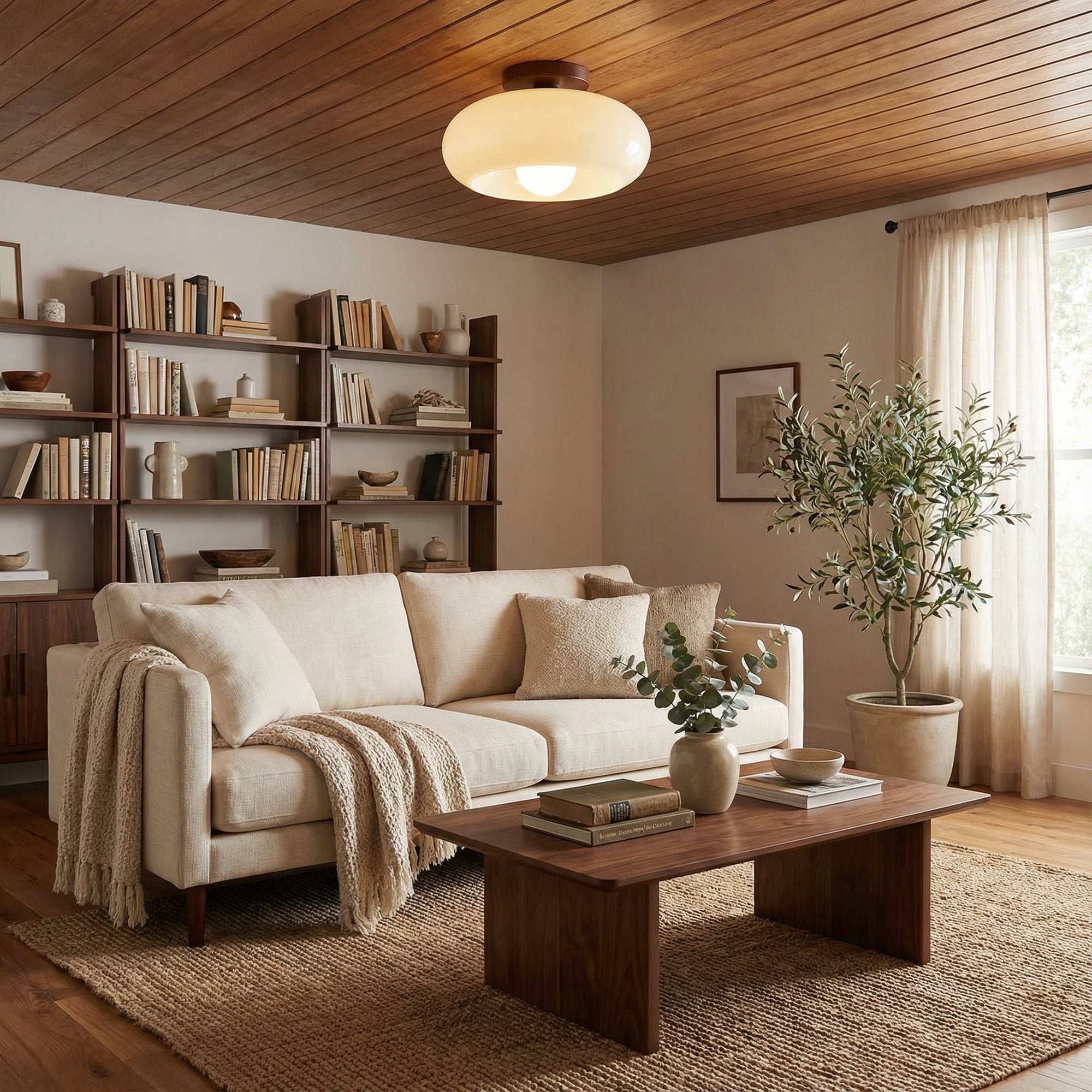 Flush Mount Ceiling Light - Elegant LED Fixture for Cozy Spaces 2