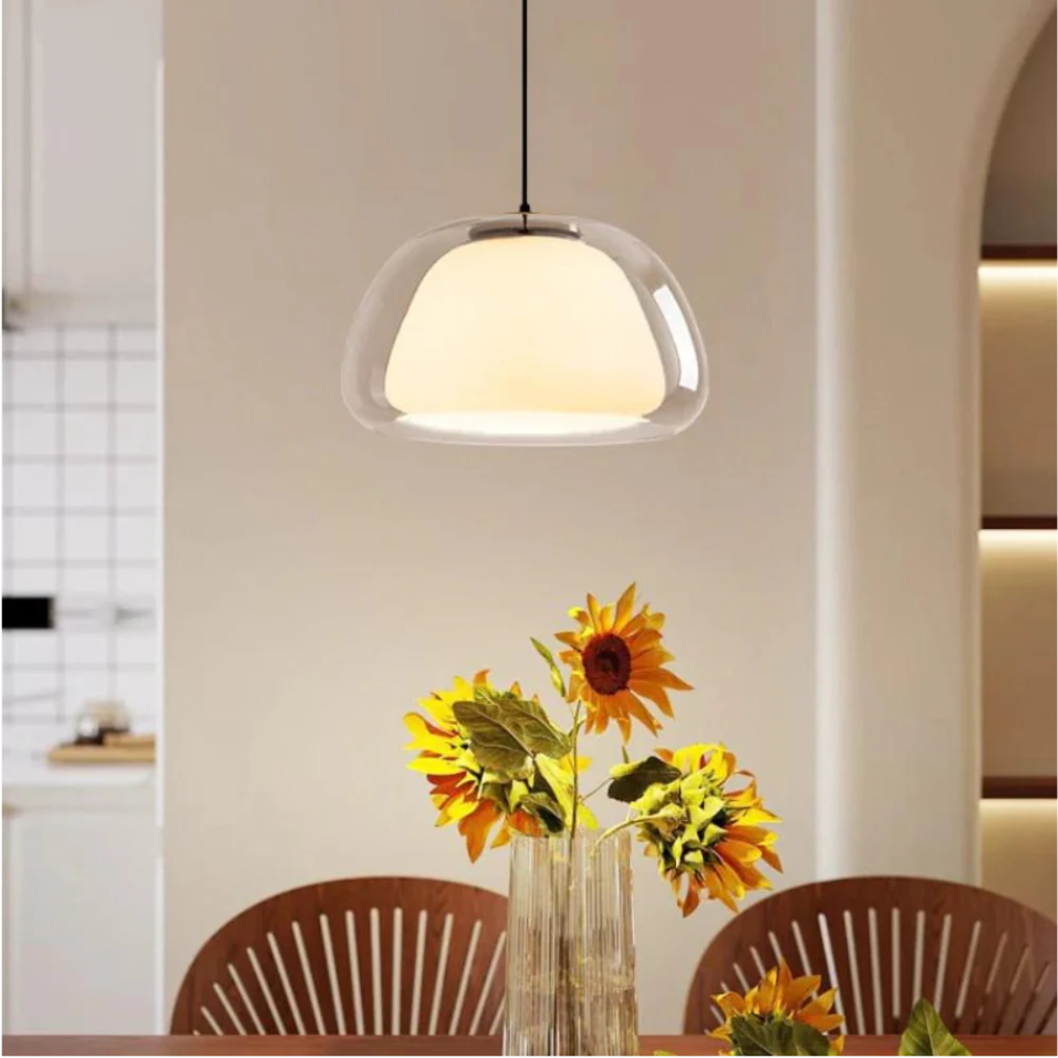Glass Pendant Lamp - Adjustable Height for Modern Spaces 3