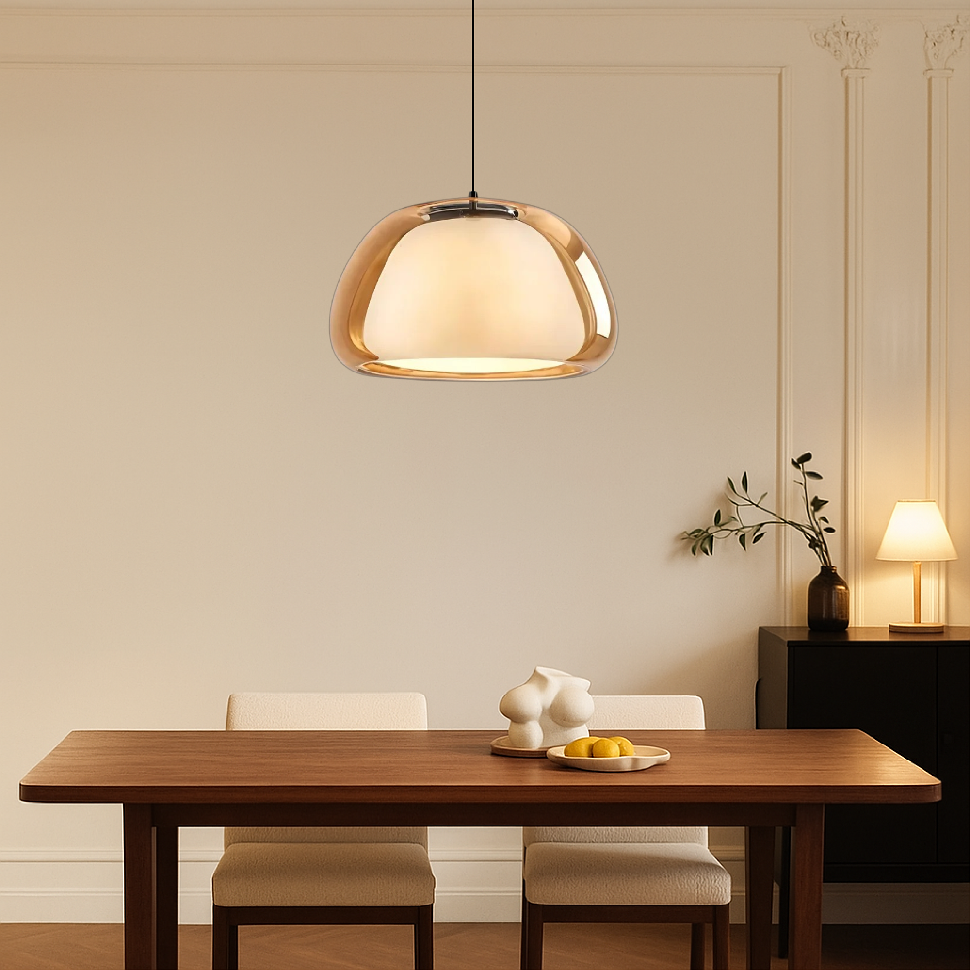 Glass Pendant Lamp - Adjustable Height for Modern Spaces 4