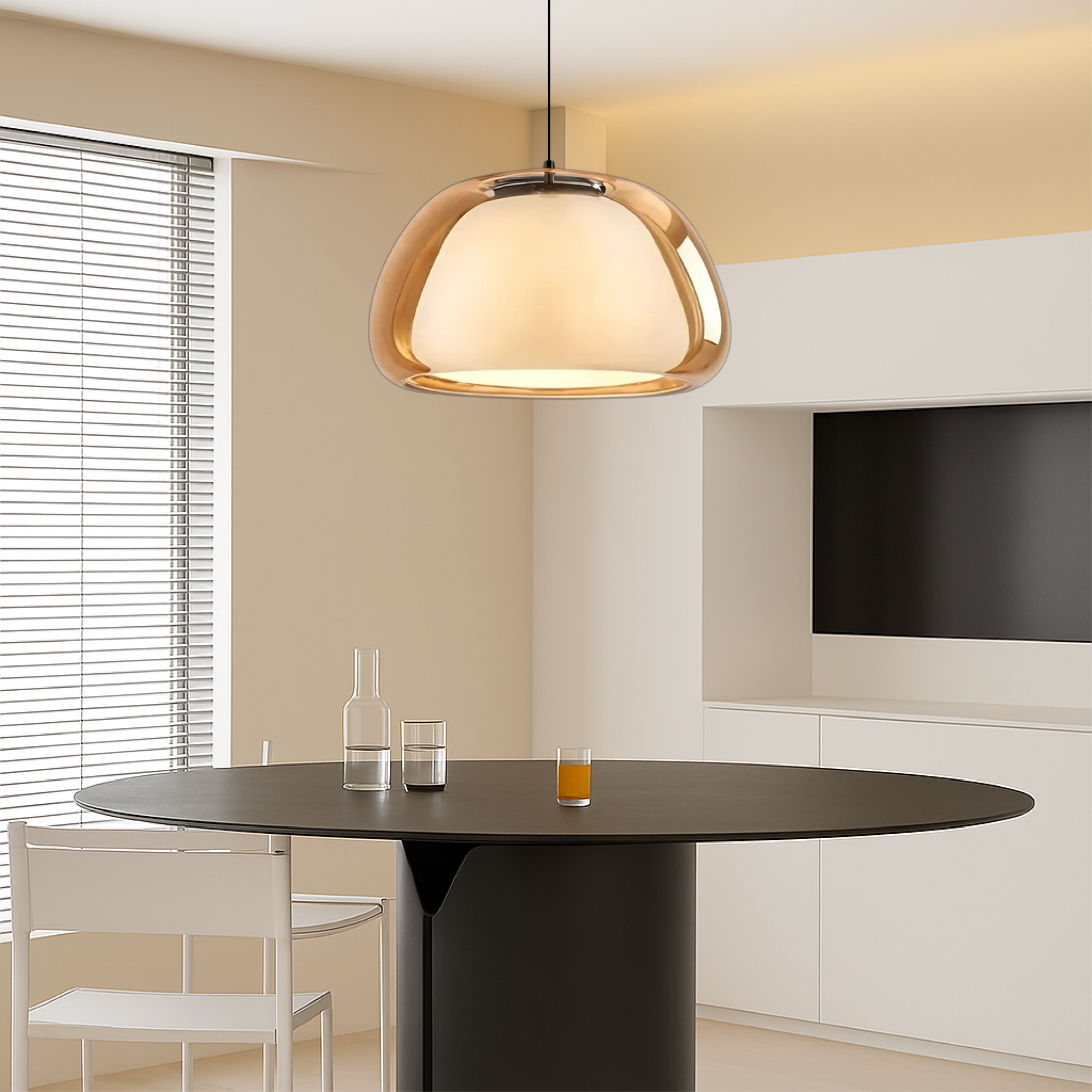 Glass Pendant Lamp - Modern Design with Adjustable Height 7