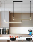 Gold Chandelier - Modern Minimalist Design with Adjustable LED Lighting 2