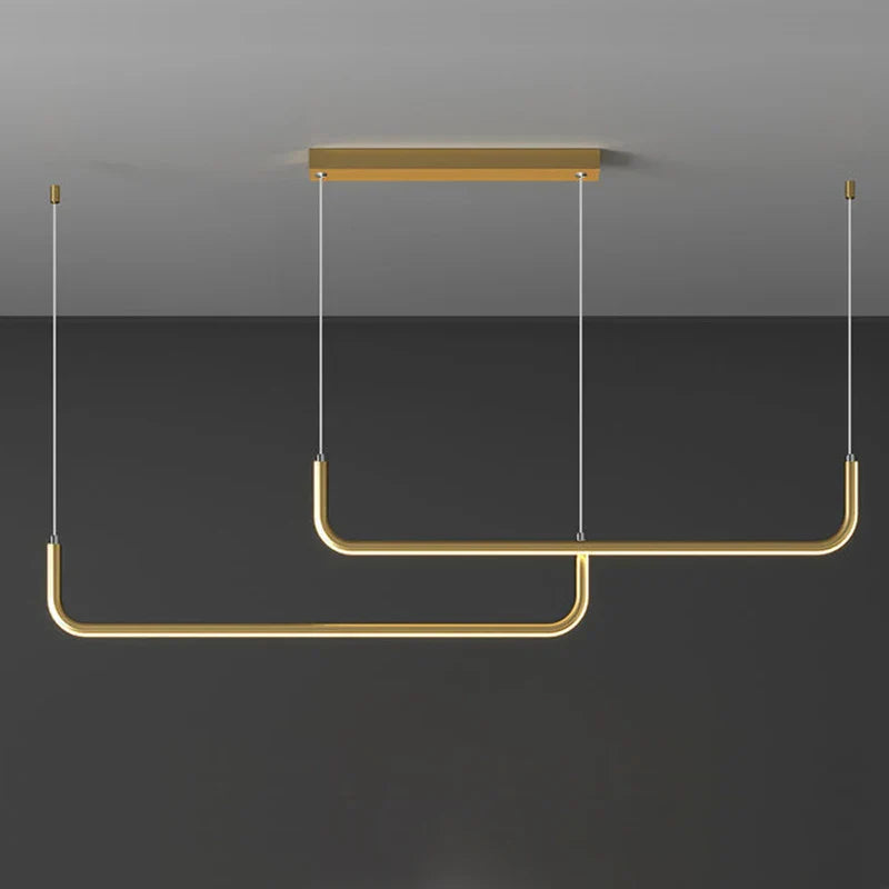 Gold Chandelier - Modern Minimalist Design with Adjustable LED Lighting 3