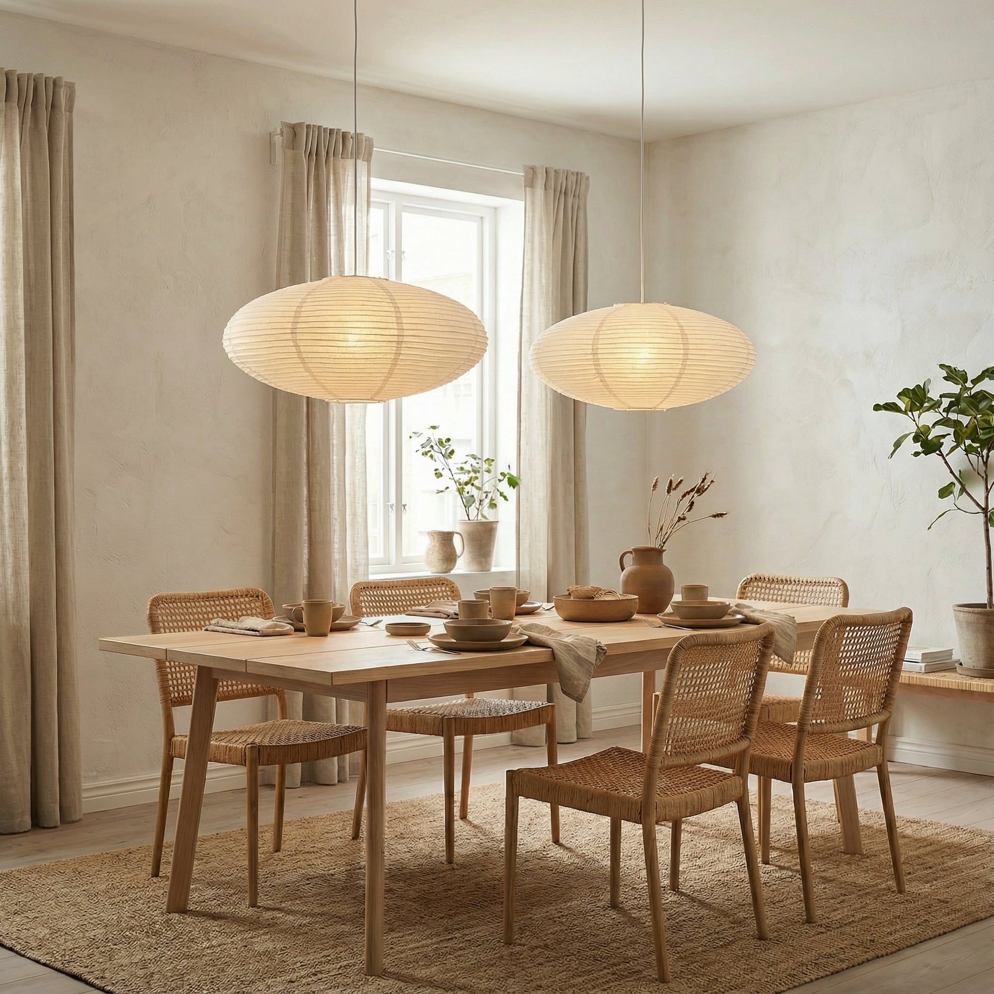 Handcrafted Paper Pendant Light - Elegant Minimalist Illumination 4