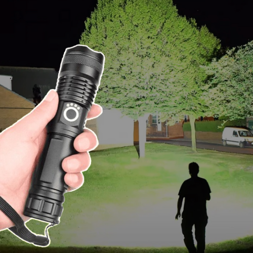 High-Intensity LED Flashlight - 90,000 Lumens, Waterproof &amp; Portable 0