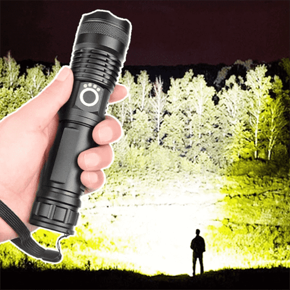 High-Intensity LED Flashlight - 90,000 Lumens, Waterproof &amp; Portable 1