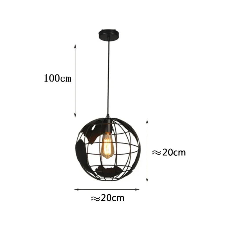 Industrial Retro Chandelier - Unique Vintage Metal Pendant Light 4