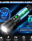 LED Flashlight - 100,000 Lumens, Rechargeable & Long Beam 4