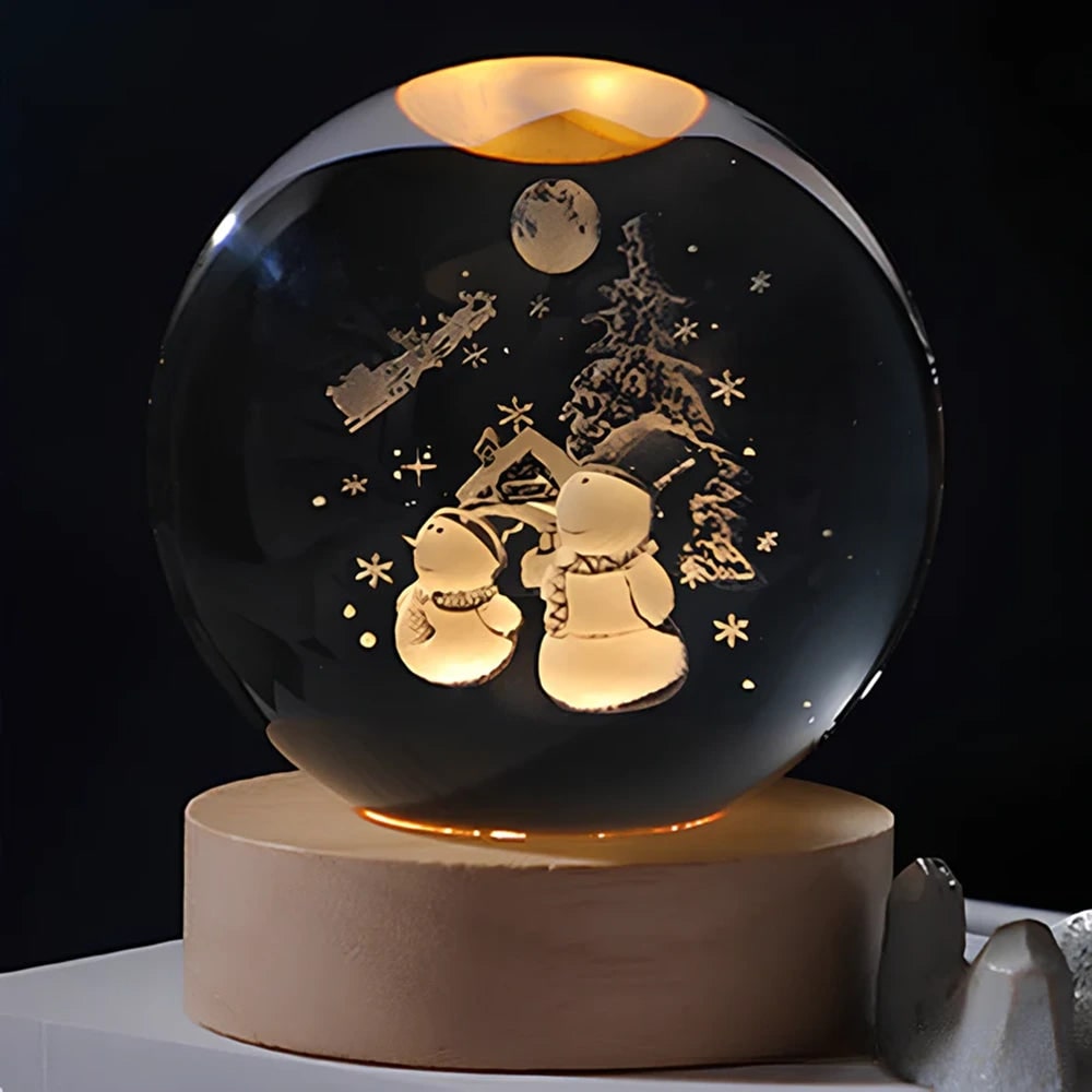 Luminous Crystal Ball Night Light - Enchanting 3D Designs &amp; Warm Glow 10