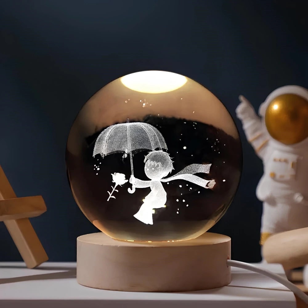 Luminous Crystal Ball Night Light - Enchanting 3D Designs &amp; Warm Glow 11