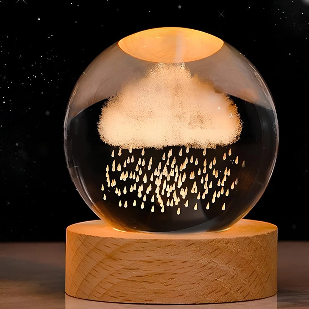 Luminous Crystal Ball Night Light - Enchanting 3D Designs &amp; Warm Glow 12