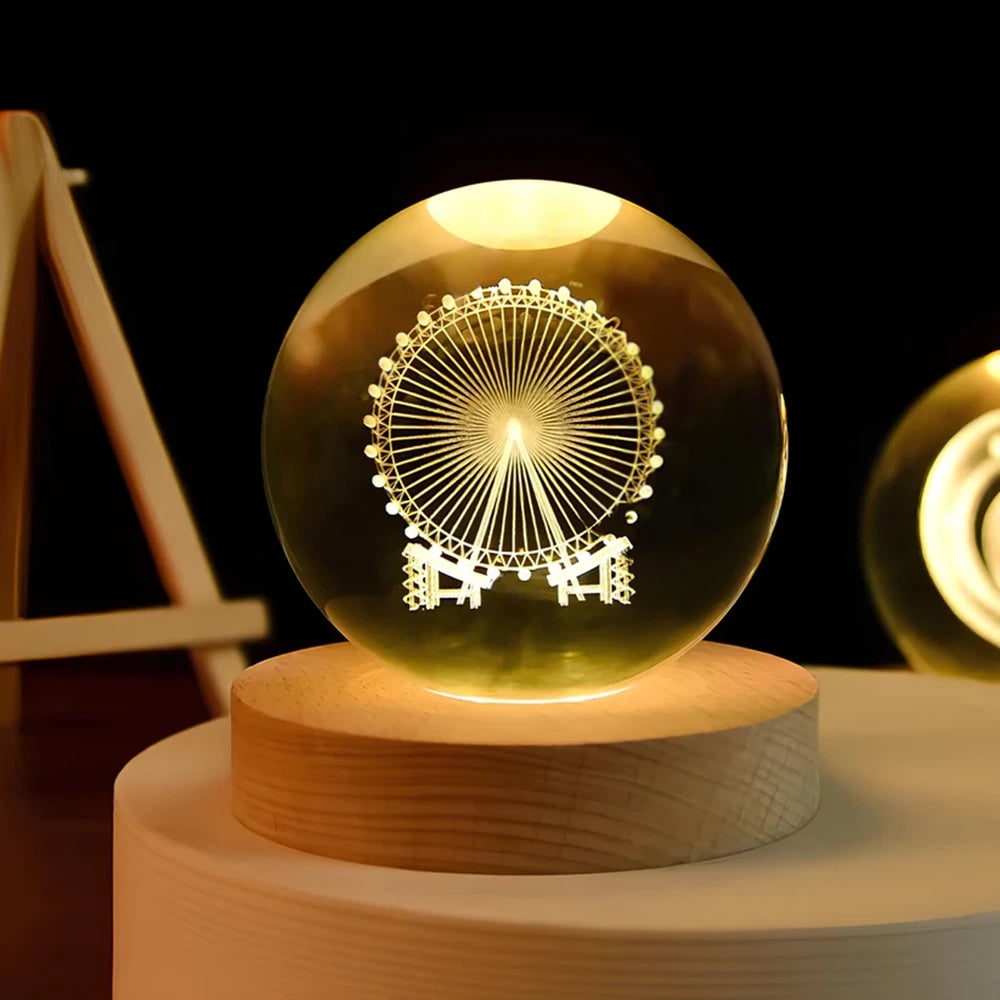 Luminous Crystal Ball Night Light - Enchanting 3D Designs &amp; Warm Glow 13