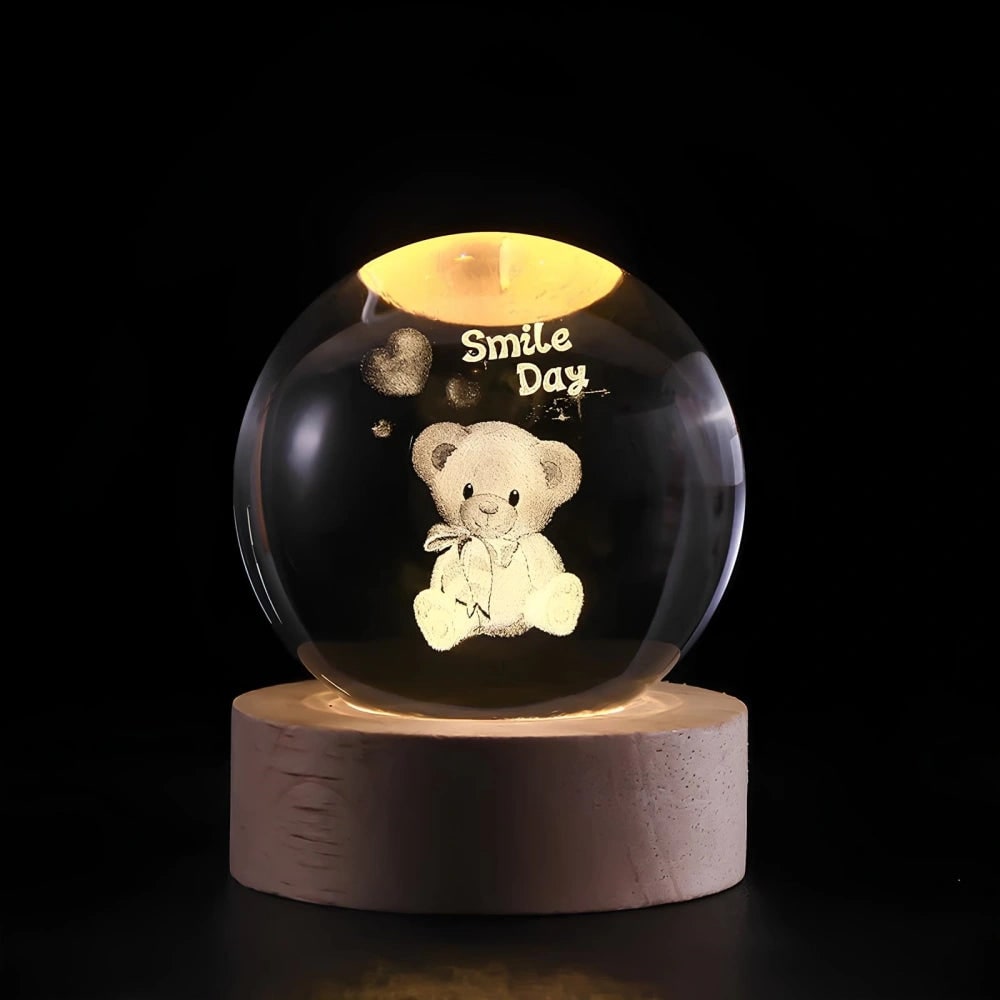 Luminous Crystal Ball Night Light - Enchanting 3D Designs &amp; Warm Glow 14
