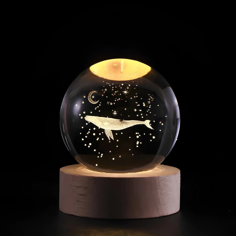 Luminous Crystal Ball Night Light - Enchanting 3D Designs &amp; Warm Glow 15