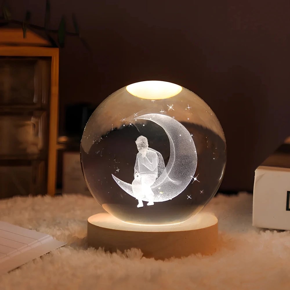 Luminous Crystal Ball Night Light - Enchanting 3D Designs &amp; Warm Glow 16