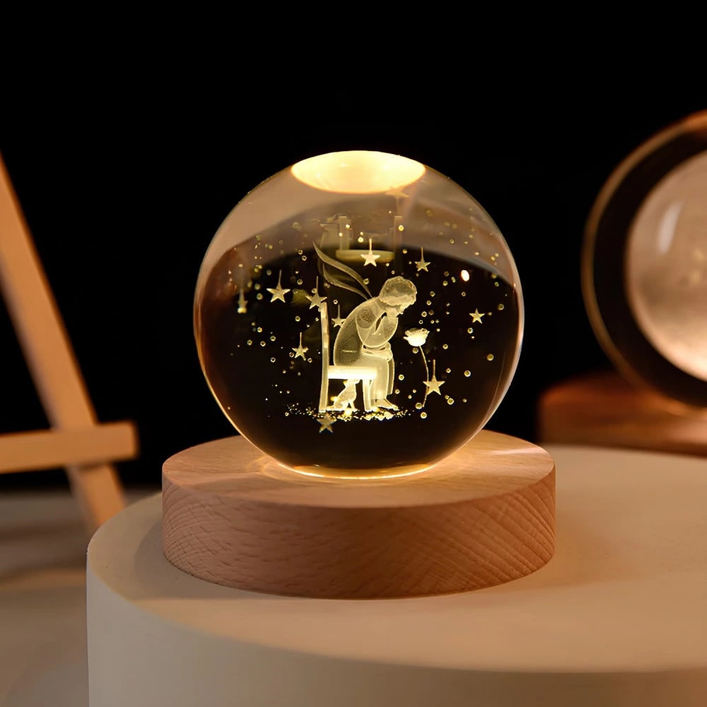 Luminous Crystal Ball Night Light - Enchanting 3D Designs &amp; Warm Glow 17