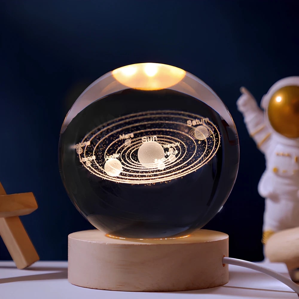Luminous Crystal Ball Night Light - Enchanting 3D Designs &amp; Warm Glow 2