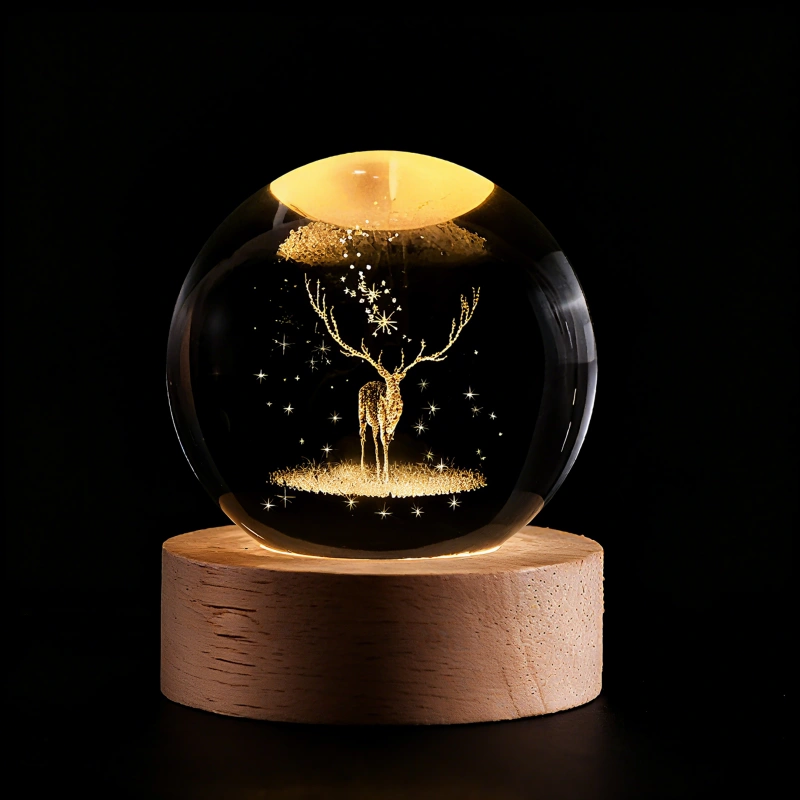Luminous Crystal Ball Night Light - Enchanting 3D Designs &amp; Warm Glow 20