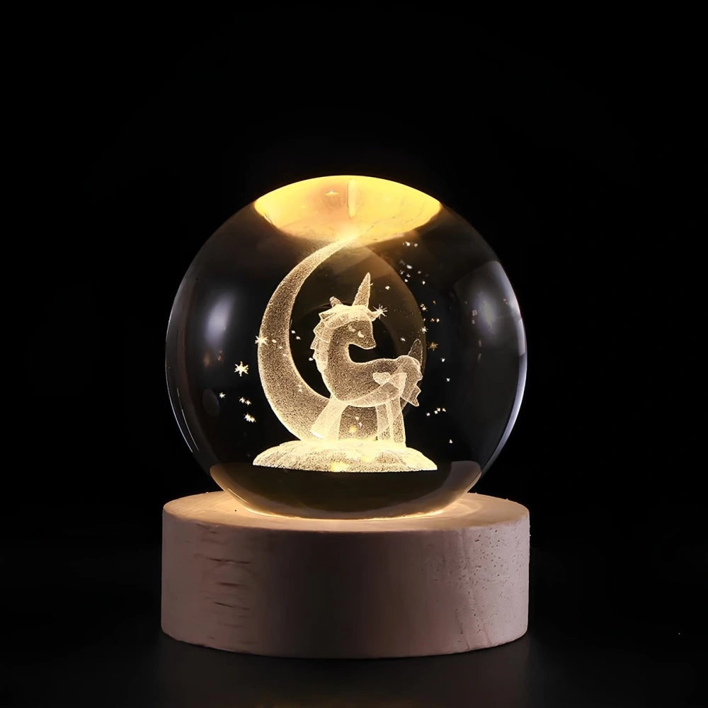 Luminous Crystal Ball Night Light - Enchanting 3D Designs &amp; Warm Glow 21