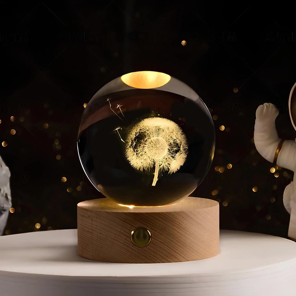Luminous Crystal Ball Night Light - Enchanting 3D Designs &amp; Warm Glow 22