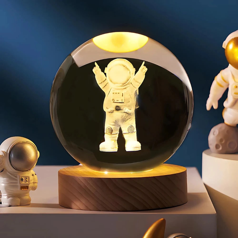 Luminous Crystal Ball Night Light - Enchanting 3D Designs &amp; Warm Glow 4