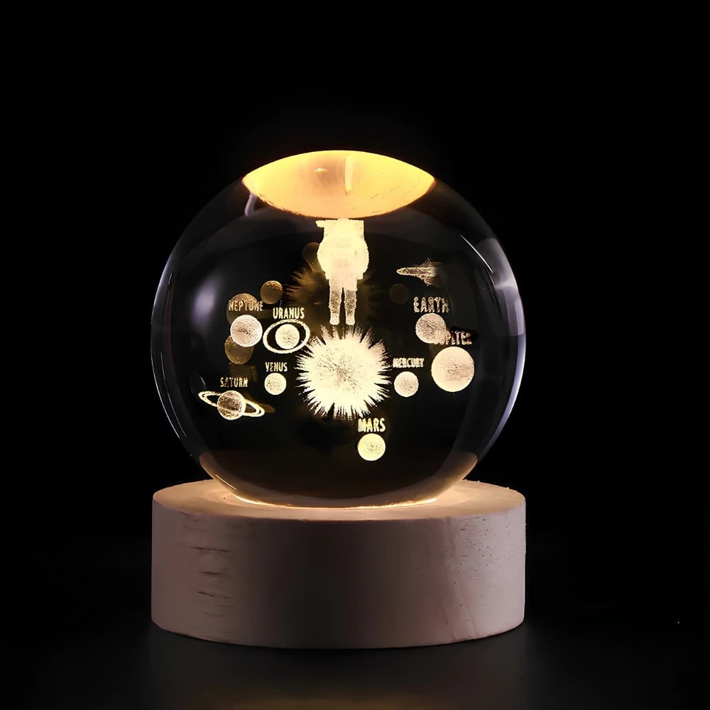 Luminous Crystal Ball Night Light - Enchanting 3D Designs &amp; Warm Glow 6