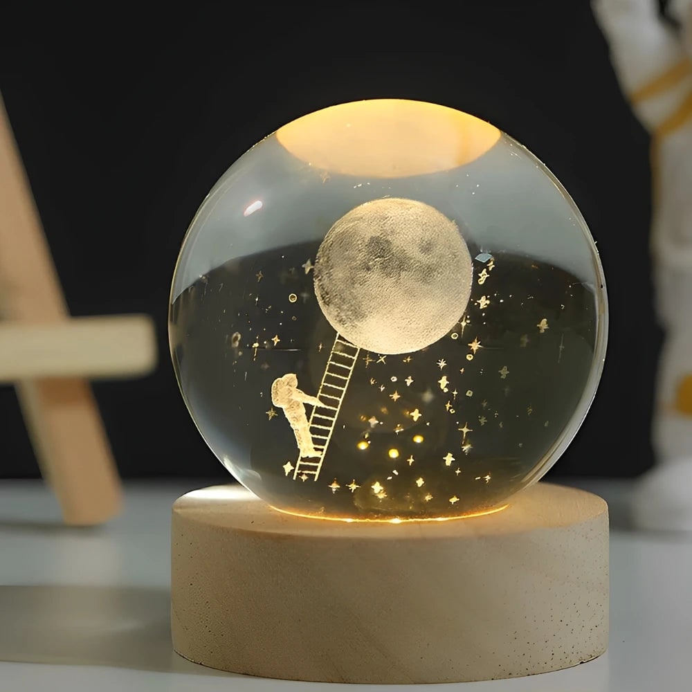 Luminous Crystal Ball Night Light - Enchanting 3D Designs &amp; Warm Glow 7