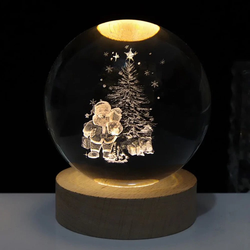 Luminous Crystal Ball Night Light - Enchanting 3D Designs &amp; Warm Glow 9
