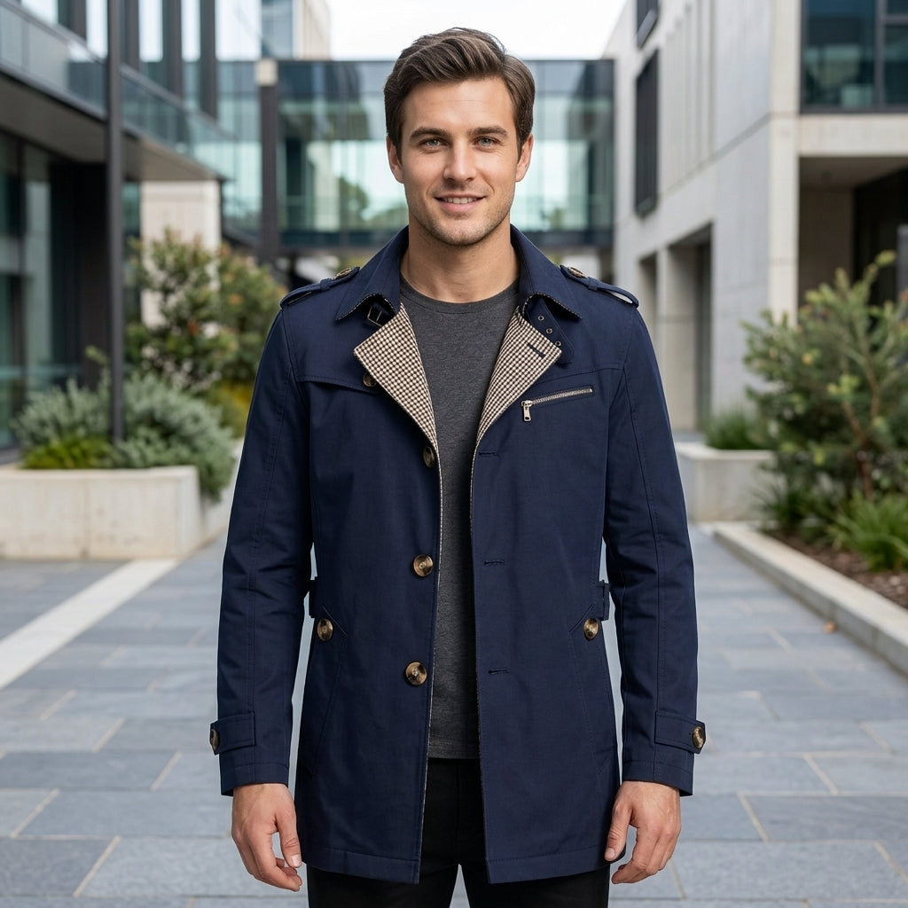 Thomas | Men's Coat with Elegant Trench Design