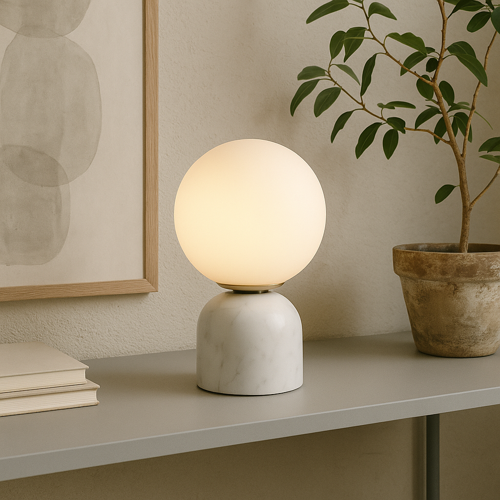 Marble Table Lamp - Elegant Design with Soft Warm Glow 1