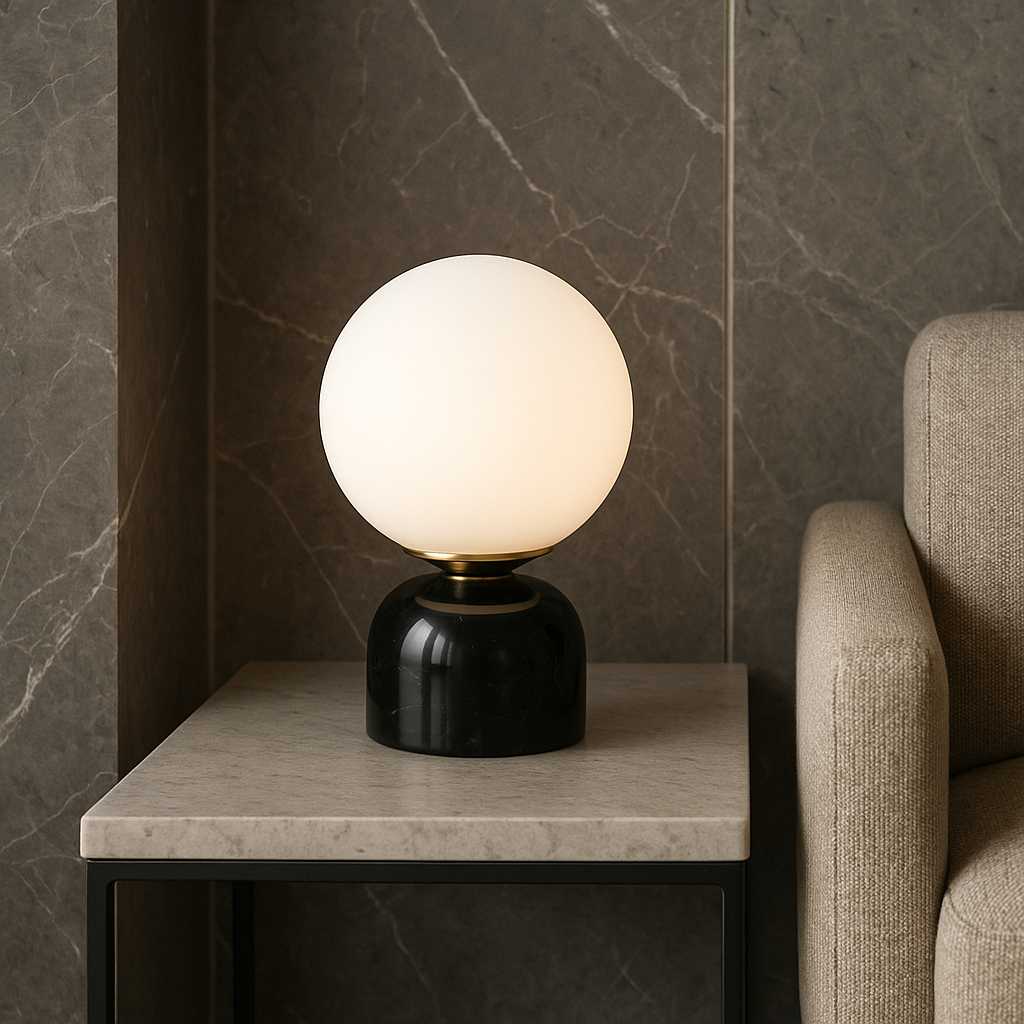 Marble Table Lamp - Elegant Design with Soft Warm Glow 4