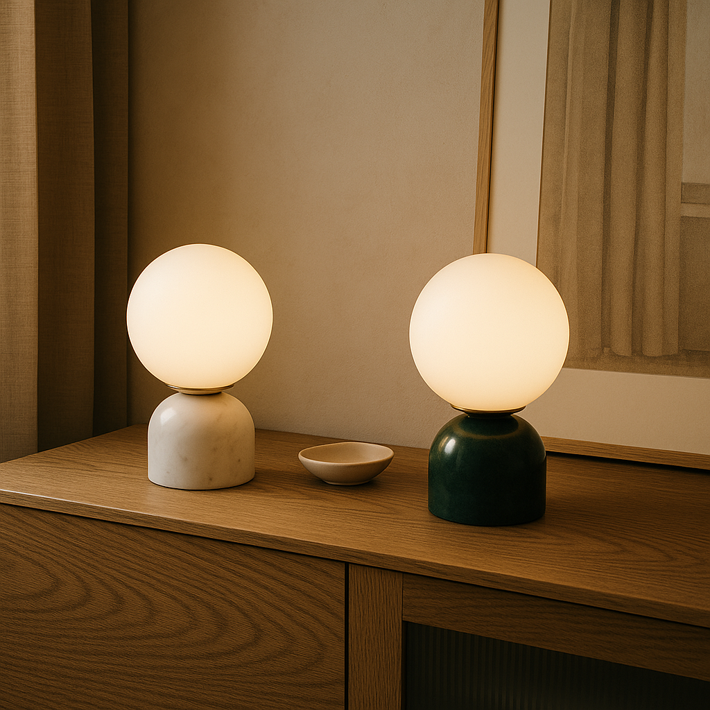 Marble Table Lamp - Elegant Design with Soft Warm Glow 5
