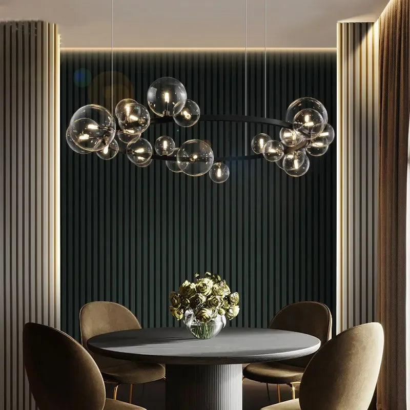 Modern Bubble Chandelier - Elegant Glass Design with LED Lighting 0