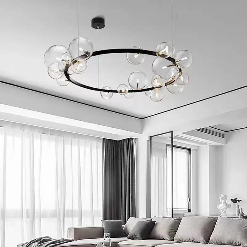 Modern Bubble Chandelier - Elegant Glass Design with LED Lighting 4