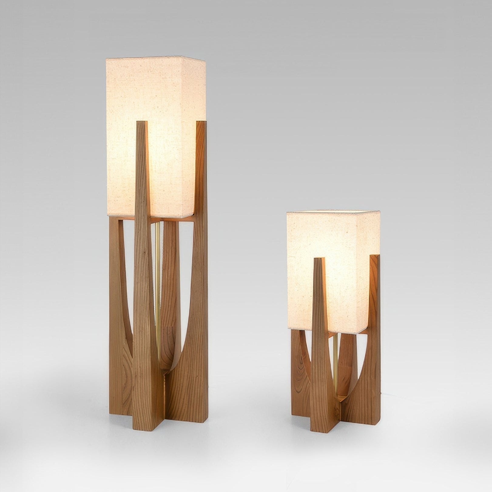 Modern Floor Lamp - Handcrafted Fabric &amp; Wooden Base for Cozy Lighting 1