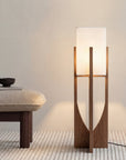Modern Floor Lamp - Handcrafted Fabric & Wooden Base for Cozy Lighting 2