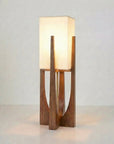 Modern Floor Lamp - Handcrafted Fabric & Wooden Base for Cozy Lighting 6