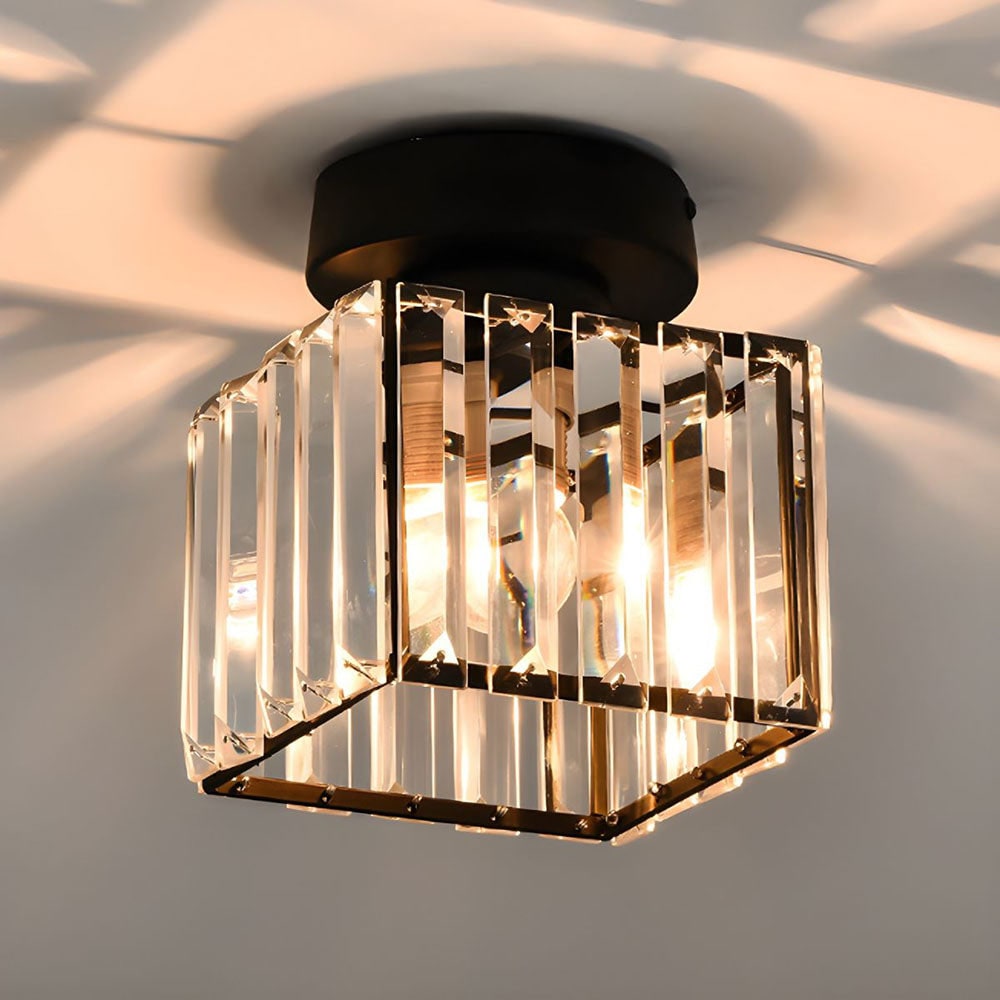 Modern Flush Mount Ceiling Light - Elegant Crystal Shade Design 1
