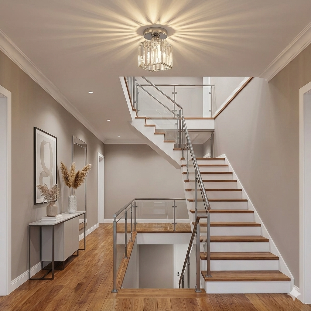 Modern Flush Mount Ceiling Light - Elegant Crystal Shade Design 10
