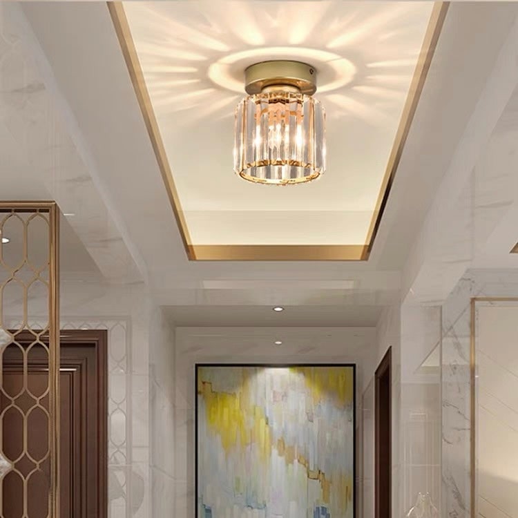 Modern Flush Mount Ceiling Light - Elegant Crystal Shade Design 11