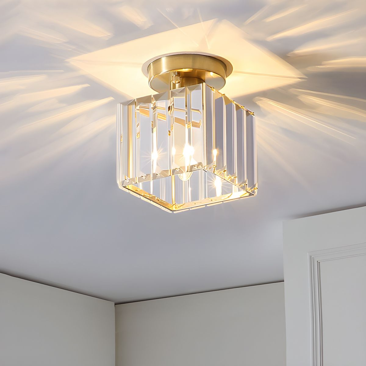 Modern Flush Mount Ceiling Light - Elegant Crystal Shade Design 15