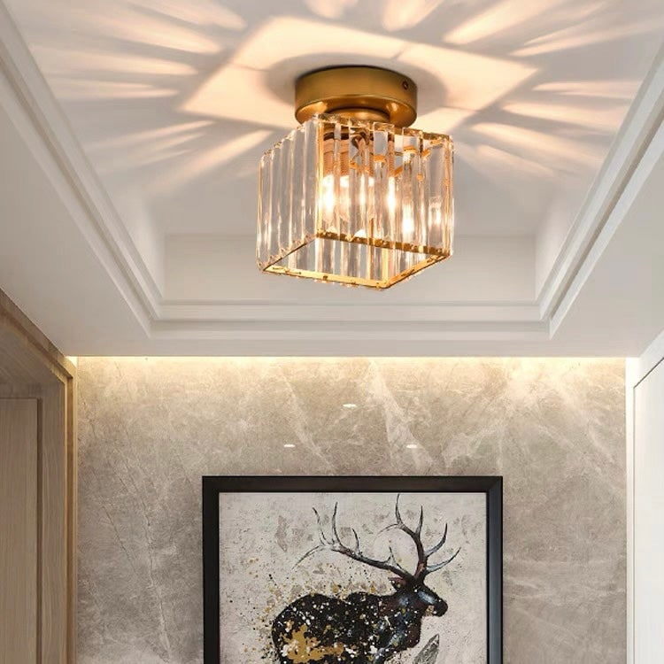 Modern Flush Mount Ceiling Light - Elegant Crystal Shade Design 16