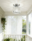 Modern Flush Mount Ceiling Light - Elegant Crystal Shade Design 17
