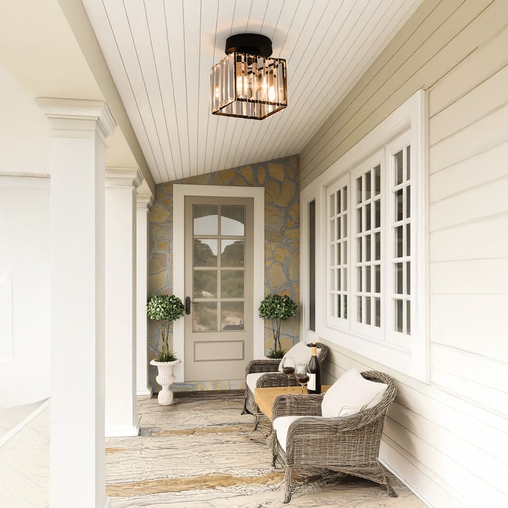 Modern Flush Mount Ceiling Light - Elegant Crystal Shade Design 5