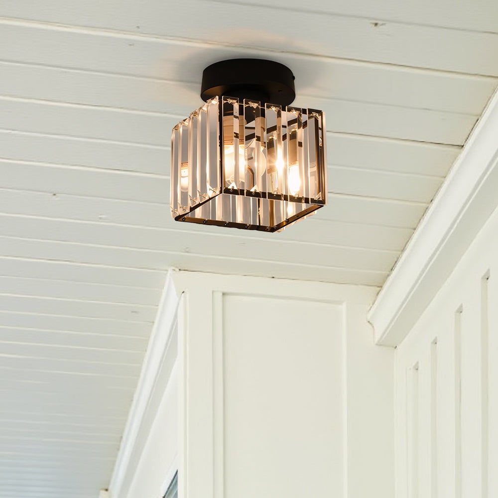 Modern Flush Mount Ceiling Light - Elegant Crystal Shade Design 6