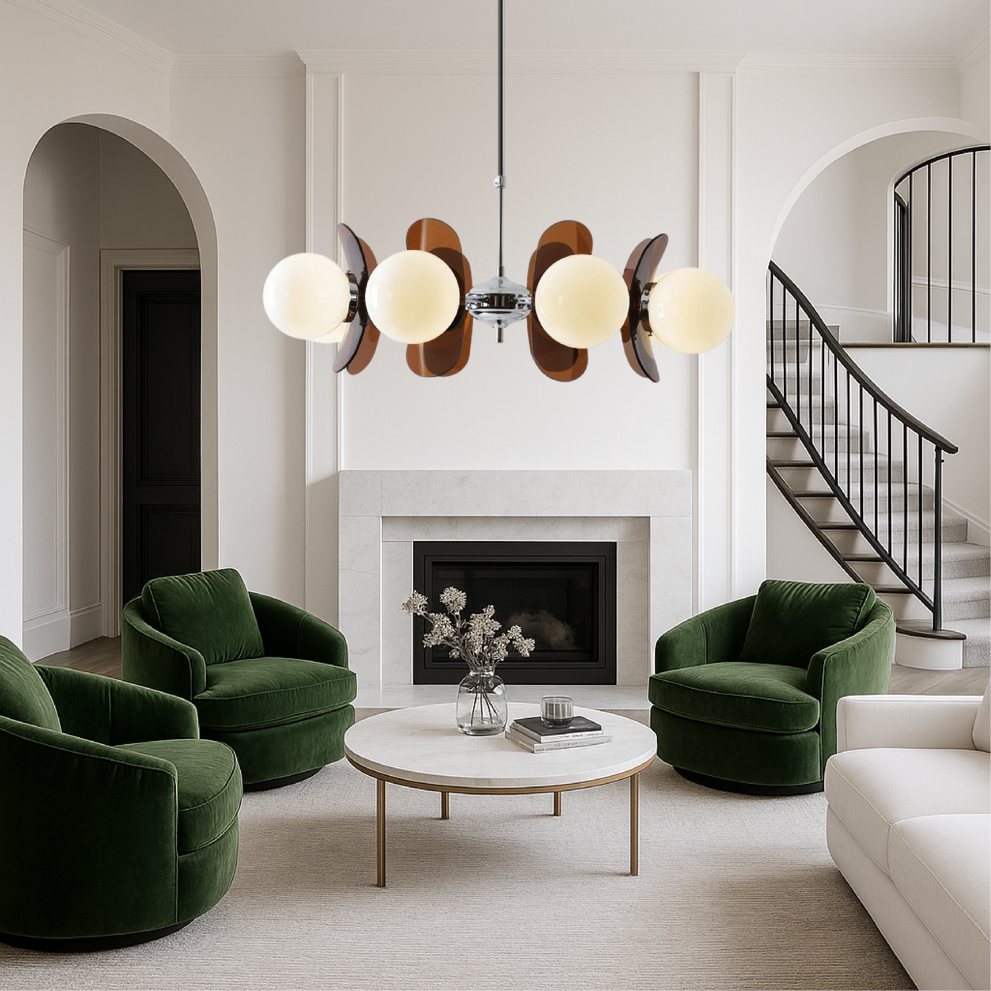 Modern Geometric Chandelier - Sculptural LED Lighting for Home 2
