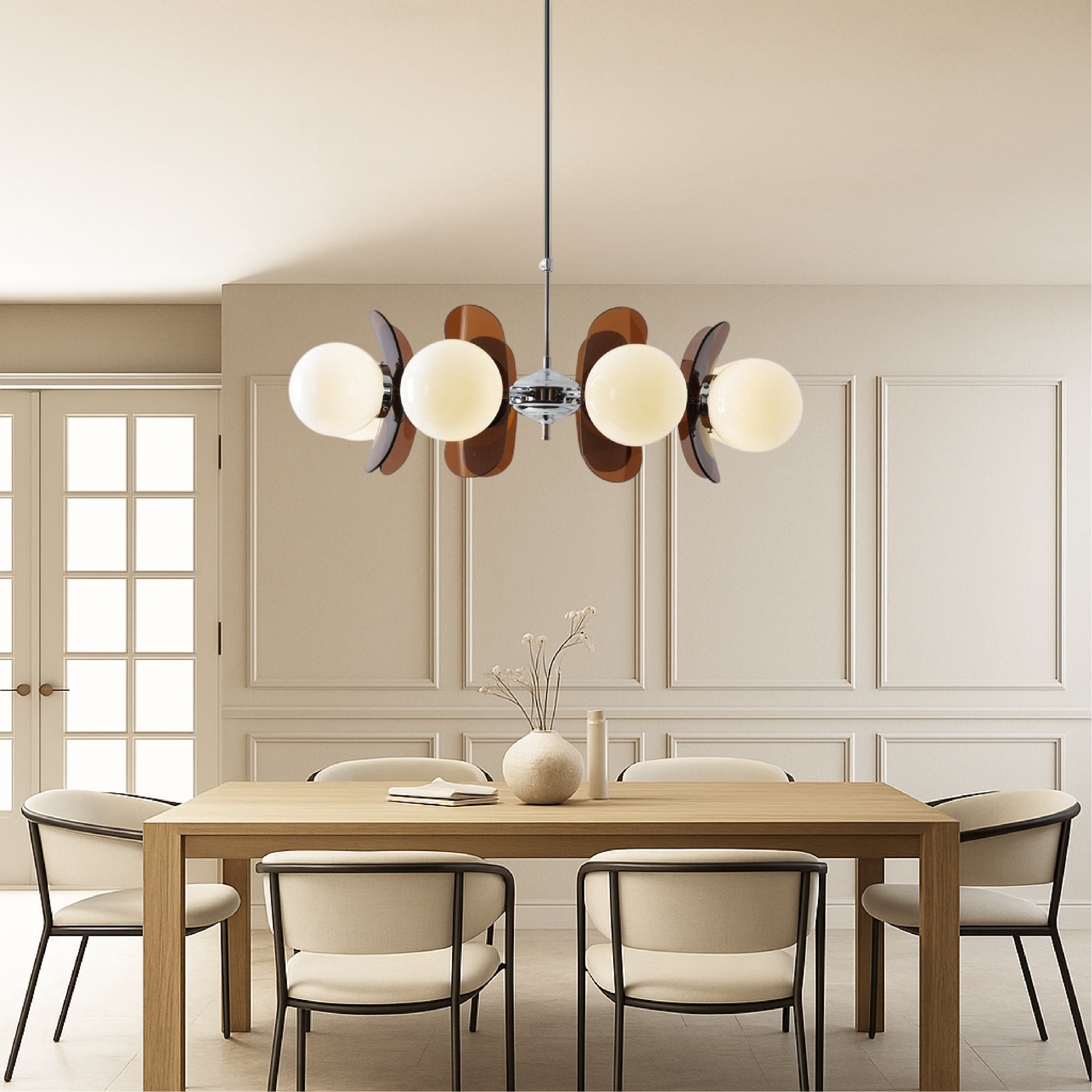 Modern Geometric Chandelier - Sculptural LED Lighting for Home 4