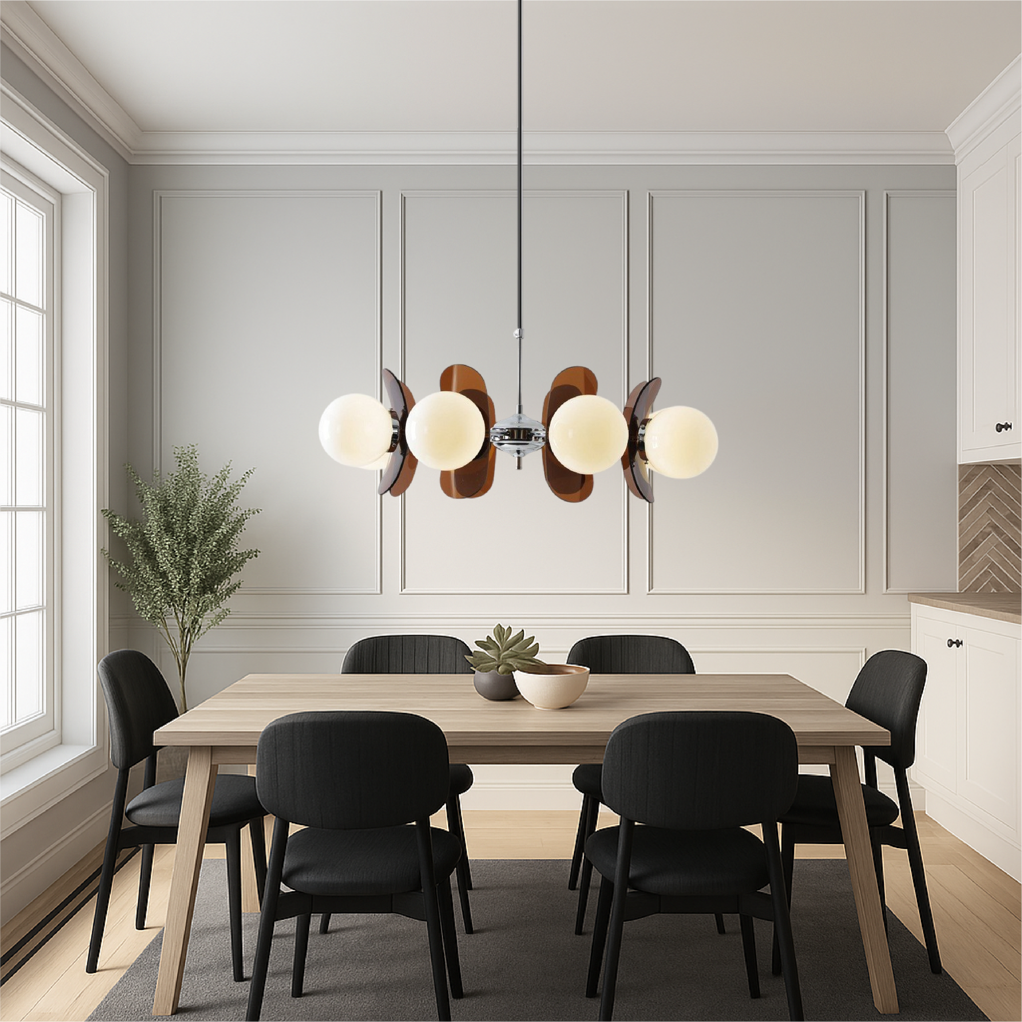 Modern Geometric Chandelier - Sculptural LED Lighting for Home 5